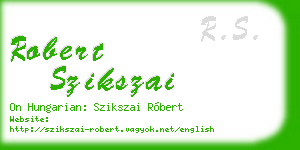 robert szikszai business card